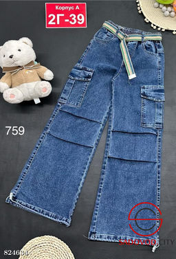 Джинсы для девочки на резинке