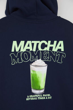 Teen Lacivert Overize Kal?p Matcha S?rt Bask?l? Kal?n Ici Polarl? Orme Sweatshirt TWOAW26SW00016 - Trendyolmilla фото 6