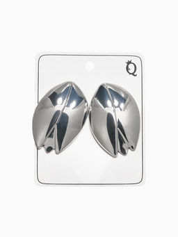 Серьги металл Тюльпан цветок, цвет серебро - Qf фото 3