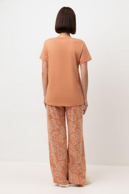 Е 20075/24/пробковое дерево,тропические листья пижама жен