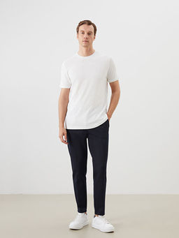 Bisiklet Yaka Merserize Bask?l? Erkek Ti??rt