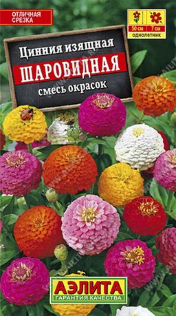 Цинния Шаровидная, смесь сортов