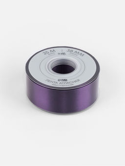 Лента атласная TEIRA, двухсторонняя, 38 мм, 25±1 м, фиолетовая №476
