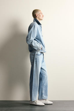 CAZADORA DENIM LAVADO CREMALLERA / Azul claro - Zara фото 4