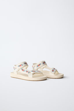 SANDALIA T?CNICA BORDADOS / Blanco Crudo - Zara фото 2