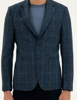 Куртка приталенного кроя из шерстяной смеси кашемира Petrol Blue - Cacharel фото 6