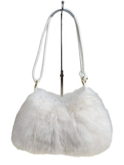 Женская сумка из искусственного меха, цвет белый - Greta фото 2