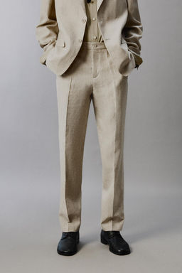 100% LINEN SUIT TROUSERS - Zara фото 17