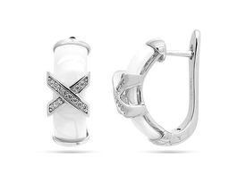 Серьги из серебра керамика, МКВ62Б