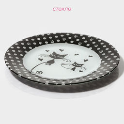 Тарелка Доляна «Котики», d=23 см, стекло