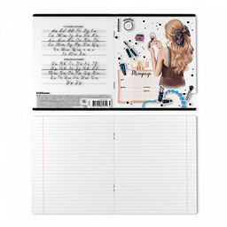 Цена за 10 шт. Тетрадь школьная ученическая ErichKrause Fashion Girl, 24 листа, линейка, выборочный УФ-лак с глиттером (в плёнке по 10 шт.)_MIX-PACK фото 8