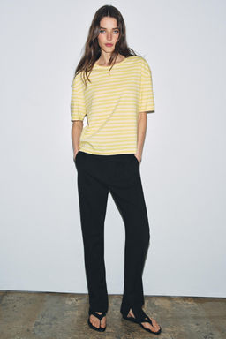 CAMISETA MANGA CORTA RAYAS / Amarillo - Zara фото 4