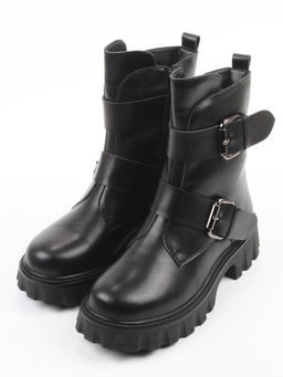 04-PAX40-1Z BLACK Ботинки зимние женские (натуральная кожа, 100% шерсть) размер 38 маломерит на пол