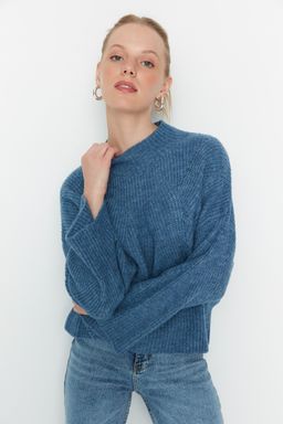 Indigo Yumusak Dokulu Basic Triko Kazak TWOAW22KZ0474 - Trendyolmilla фото 2