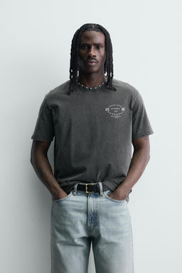 CAMISETA ESTAMPADOS LAVADOS / Antracita oscuro - Zara фото 2