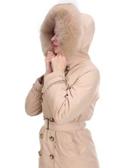 21002 DARK BEIGE Пальто зимнее женское MAILILUO (150 гр. холлофайбера) - Fashion фото 7