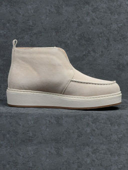 01-5173-5 BEIGE Ботинки демисезонные (натуральная замша, байка)