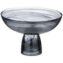 БЛЮДО НА НОЖКЕ MURANO BLACK, 21СМ