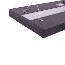 ULO-K16B 2x22W/4000K/L100 5W/RGB IP44 BLACK Светильник линейный светодиодный подвесной с фоновой подсветкой. Белый свет (4000К). Алюминий. Цвет черный. TM Uniel