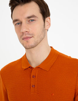 Свитер из полушерстяного трикотажа с воротником-поло стандартного кроя плитки - Cacharel фото 8