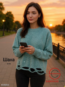 Кофта женская с рваным эффектом