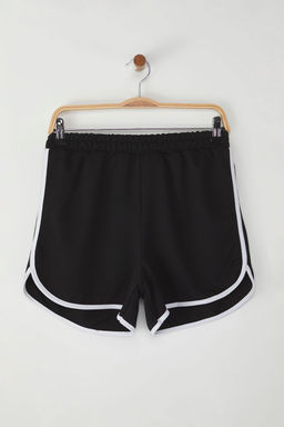 TRENDYOLMILLA Siyah Renk Bloklu Serit Detayl? Lastikli Yuksek Bel Orme Sort TWOSS25SR00051  фото 5