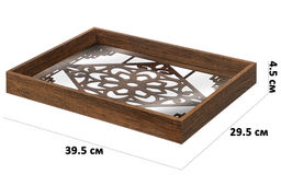 Поднос 39,5*29,5*4,5 см, прямоугольный Узор, коричневый - Elan gallery фото 2