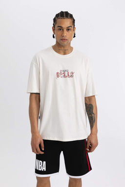 DeFactoFit Футболка Oversize с круглым вырезом и короткими рукавами NBA Chicago Bulls  фото 4