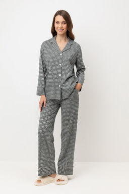 Е 20171/кремовый,узор пижама жен