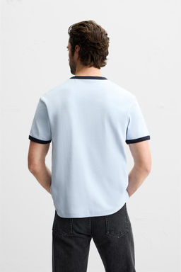 BASIC CONTRAST RIB T-SHIRT - Zara фото 27