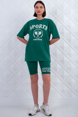 Арт. 5731 Костюм с велосипедками 42-50 (5 шт) Цвет:верх- изумруд, низ- изумруд - Калинка фото 4