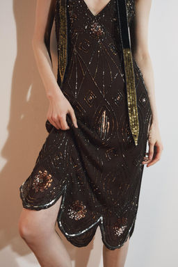 GEORGETTE SEQUIN BEAD DRESS - Zara фото 4
