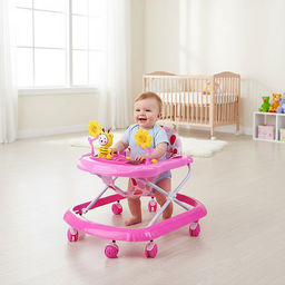 Ходунки "Пчелка и цветы" (цвет розовый)