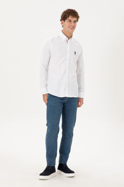 Мужская белая рубашка с длинным рукавом - U.s. polo assn фото 4
