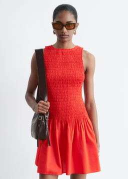 Minivestido en popelina de algod?n fruncido - H&m фото 6