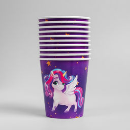 Цена за 10 шт. Стакан бумажный Волшебный единорог, 250 мл - Страна карнавалия фото 2