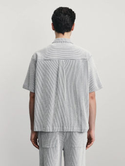 Рубашка в полоску на молнии / Zarina  фото 6