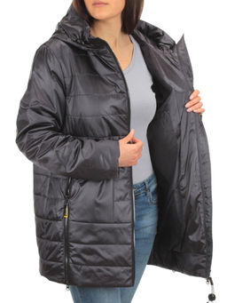 BM-1058 DK. GRAY Куртка демисезонная женская АЛИСА (100 гр. синтепон) - Фабричный китай фото 6