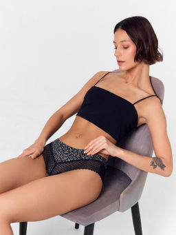 Цена за 2 штуки! Трусы женские слипы черные с листиками - Mark formelle фото 7