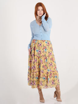 Желтая шифоновая юбка больших размеров - Almond фото 7