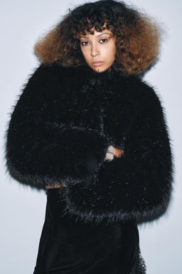 SHORT FAUX FUR COAT ZW COLLECTION