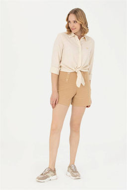 Женские вязаные шорты светло-коричневого цвета Неожиданная скидка в корзине