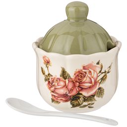САХАРНИЦА С ЛОЖКОЙ КОРЕЙСКАЯ РОЗА 10*10*12 СМ / 280 МЛ - Agness фото 3