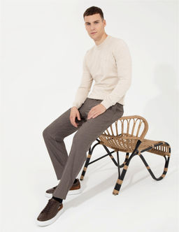 Krem Melanj Slim Fit Yar_m Bal_k__ Yaka Basic Triko Kazak - Pierre cardin фото 4