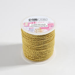 Шнур витой, d=3 мм, 25 ± 1 м, цвет золотой