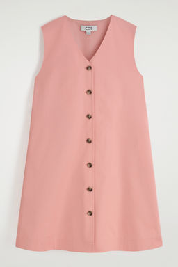 VESTIDO CORTO DE ALGOD?N PIMA CON BOTONES