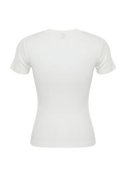 Ekru Viskoz/Yumusak Kumas Vucuda Oturan Esnek Orme Bluz TWOSS24BZ00296