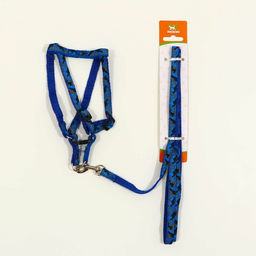 Комплект прошитый Милитари, поводок 120 х 1 см, ОГ 23-35 см, голубой - Пижон фото 6