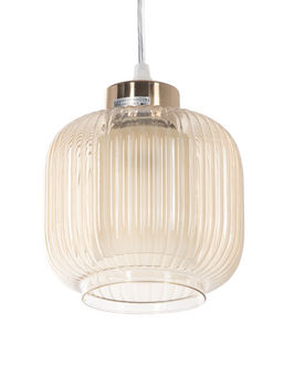 Светильник подвесной ЭкономСвет 10298/1GD, 1×40 Вт, E27, 15×15×18-80 см, золотой, янтарный