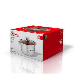 Кастрюля нерж 6,6 л (24 см) ZEIDAN, ст. крыш, арт. Z-501067